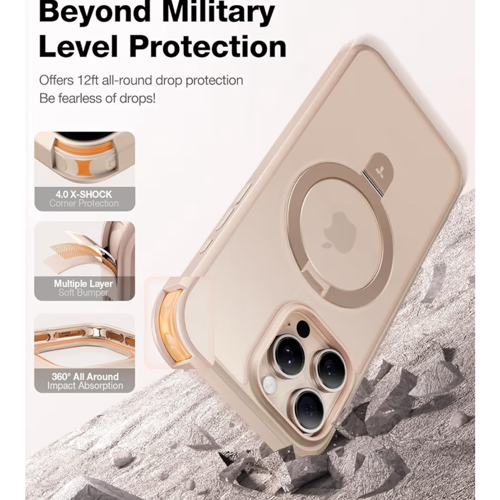 NIB Torras iPhone 16 Pro Max Phone Case 6.9" Rose Gold Mag Safe Translucent - Picture 4 of 6